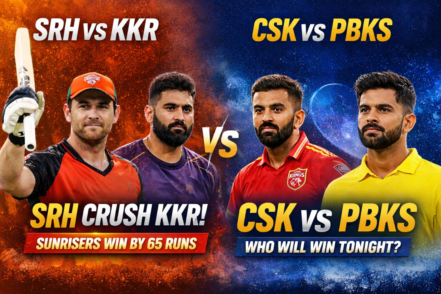 SRH ಭರ್ಜರಿ ಜಯ! KKR ಕುಸಿತ